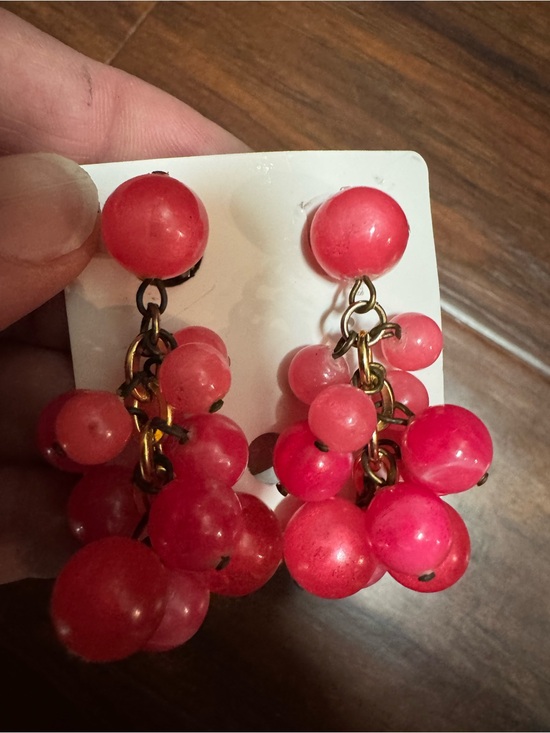 Vintage Jewelry - Vintage Pink Cluster Drop Earrings - Vintage